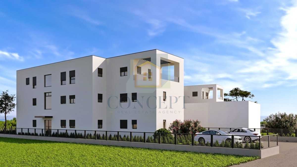 Poreč, zona circostante, Appartamento al primo piano di nuova costruzione, a 900 m dal mare