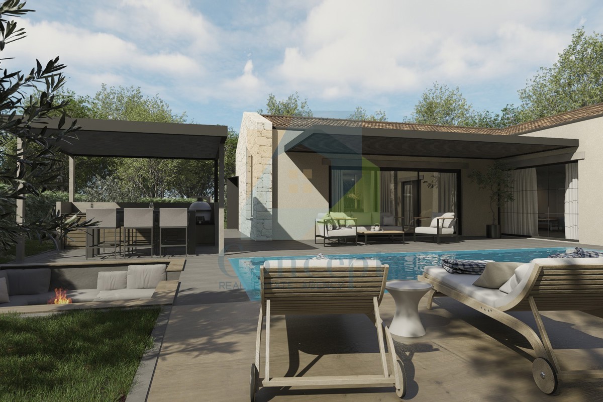 Poreč, dintorni, Casa di design moderno con piscina a 4 km dal mare