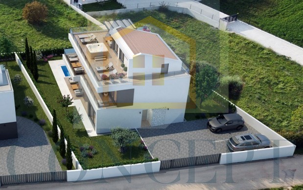 Poreč, zona circostante, Villa di lusso indipendente con piscina e terrazza sul tetto, a 2 km dal mare