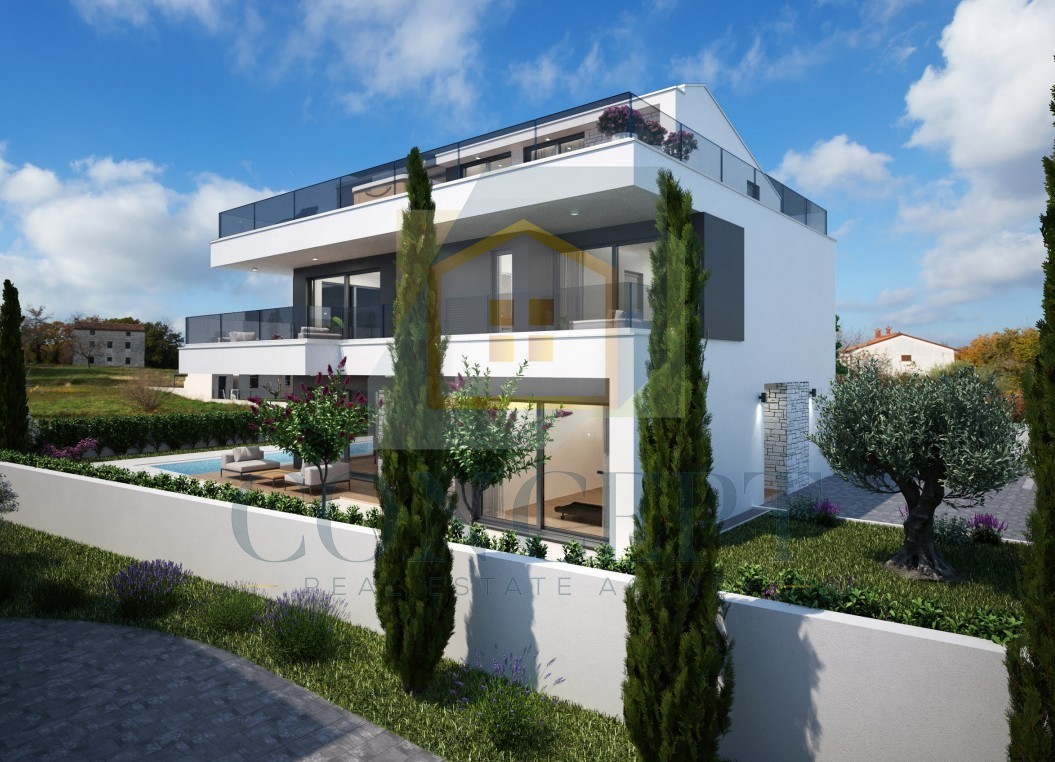 Poreč, zona circostante, Villa di lusso indipendente con piscina e terrazza sul tetto, a 2 km dal mare