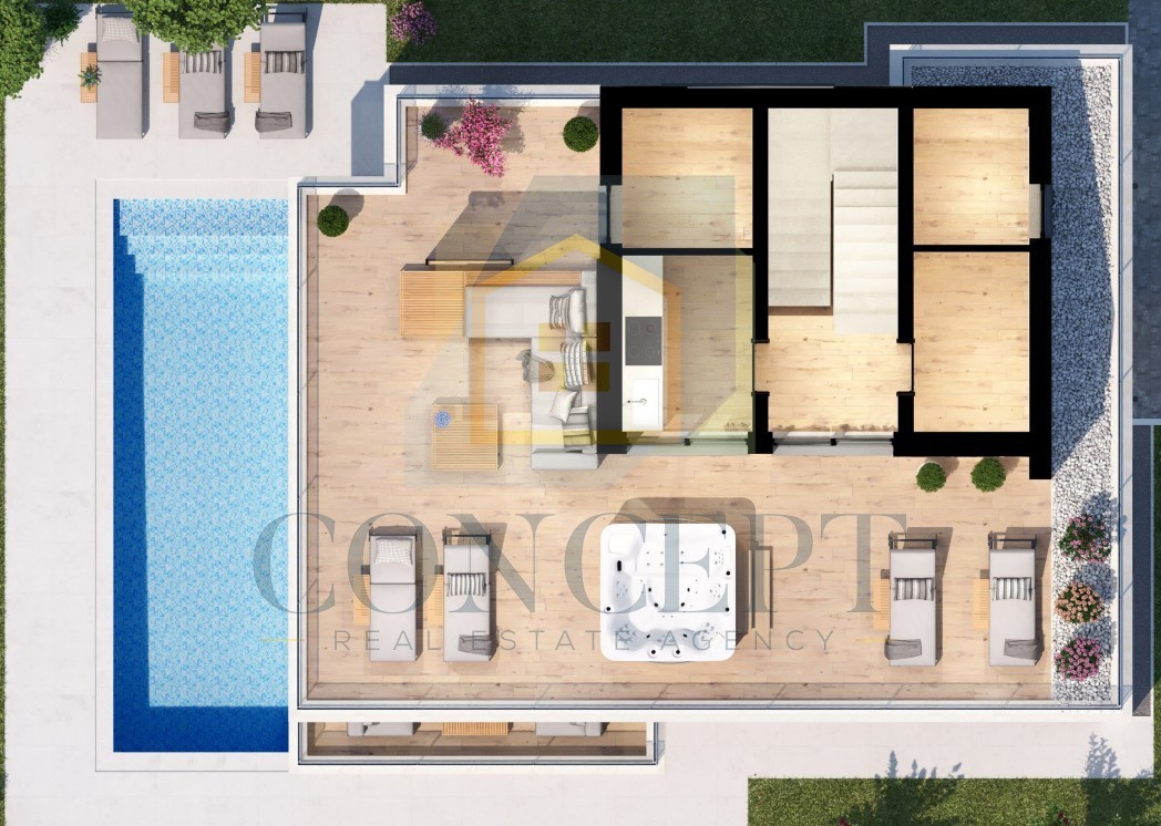 Poreč, zona circostante, Villa di lusso indipendente con piscina e terrazza sul tetto, a 2 km dal mare