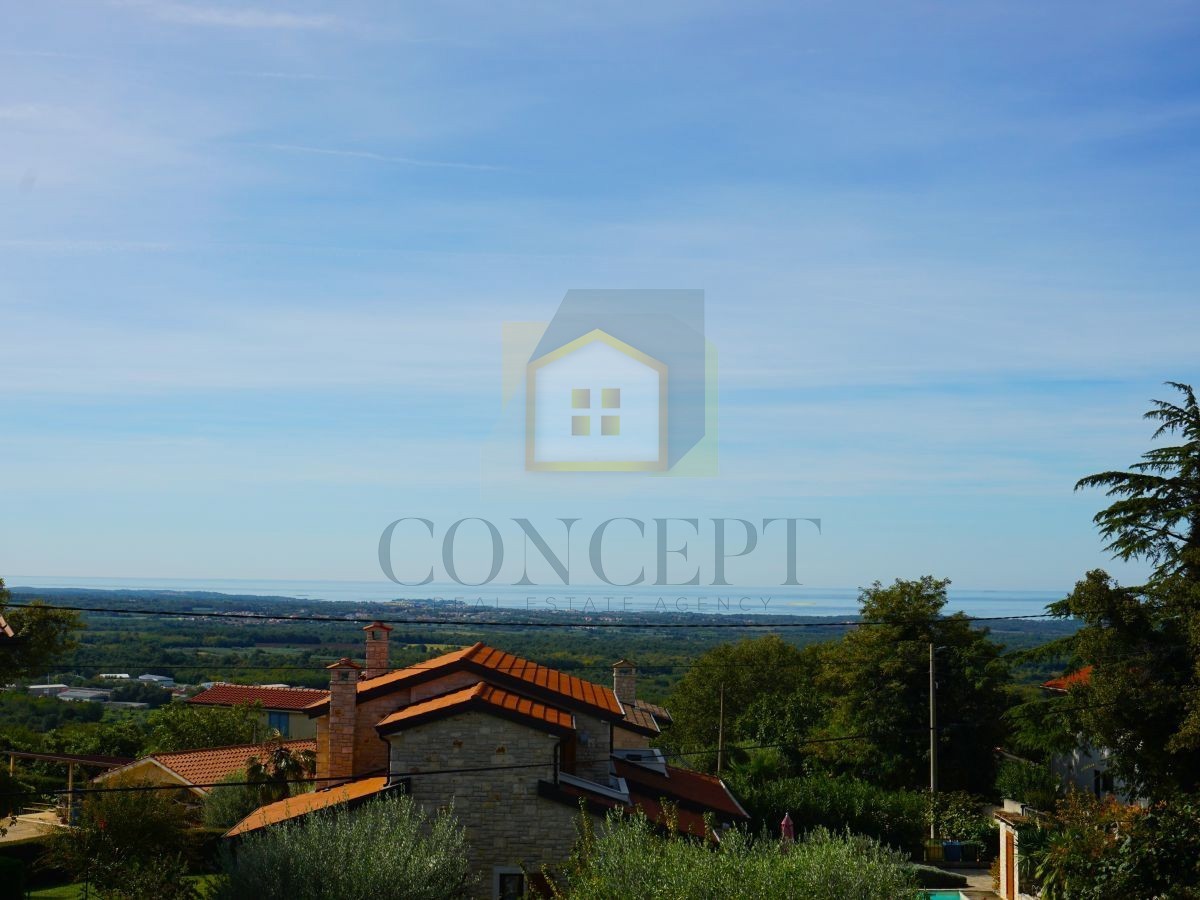 Poreč, dintorni, Casa familiare con piscina e vista mare, 12 km dal mare