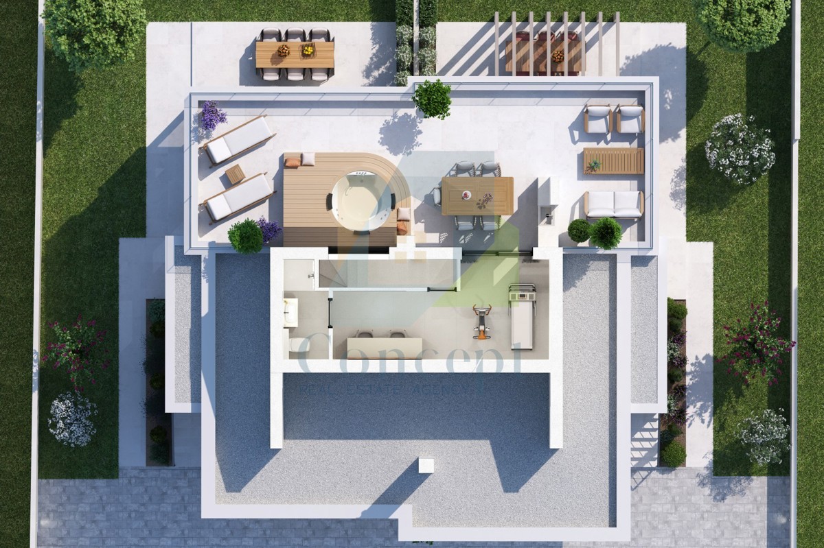 Umag, zona, Appartamento di lusso su due piani con terrazza sul tetto, a 300 m dal mare