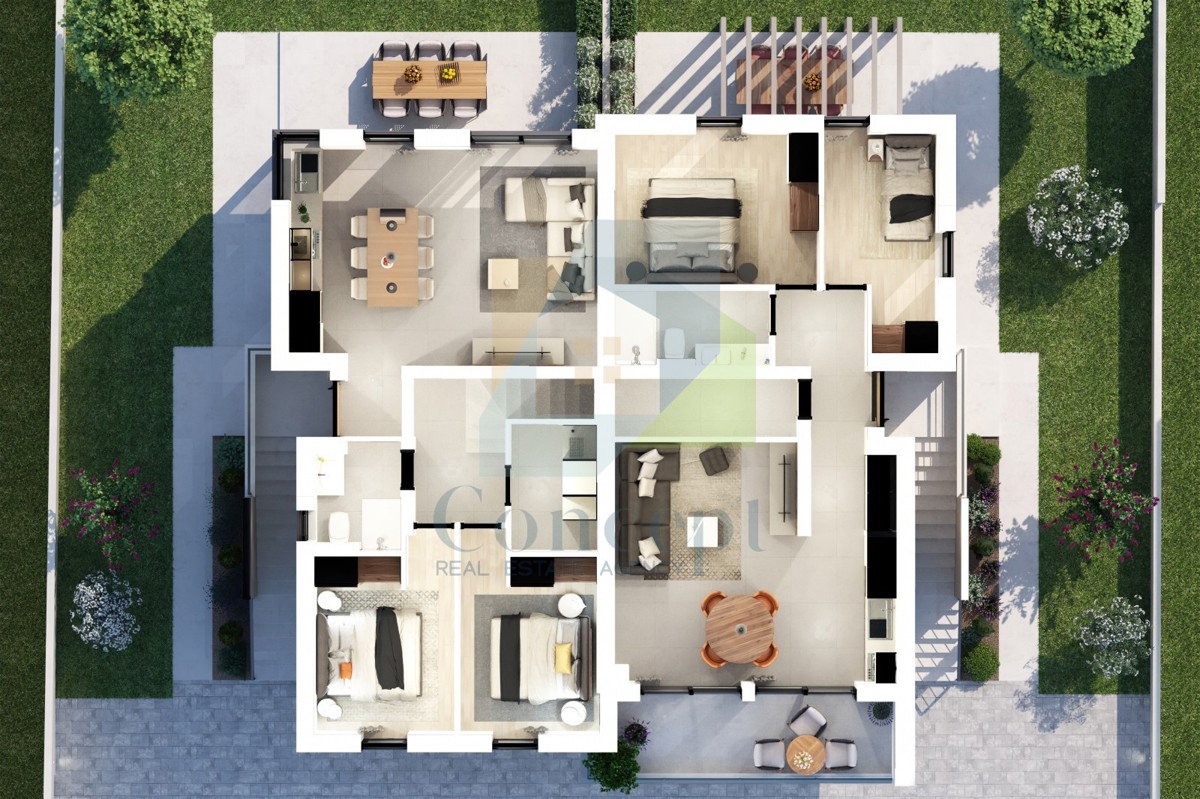 Umag, zona, Appartamento di lusso su due piani con terrazza sul tetto, a 300 m dal mare