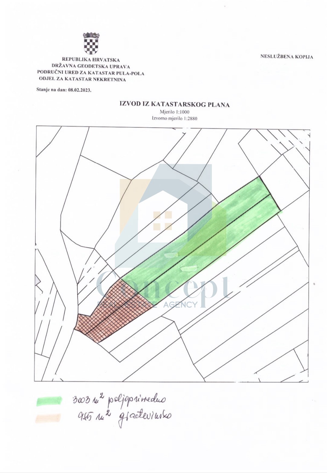 Poreč, Baderna - EKSKLUZIVA AGENZIE - Terreno edificabile con non edificabile, a 20 km dal mare