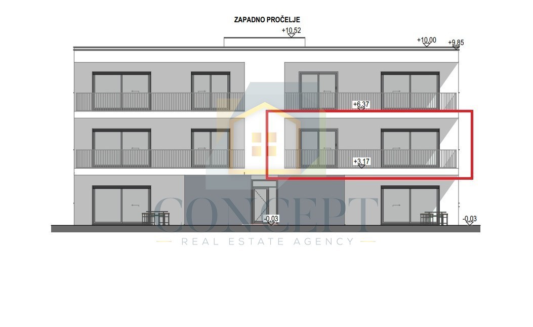 Poreč, dintorni, Appartamento al 1° piano di un edificio con ascensore e vista mare, a 7 km dal mare