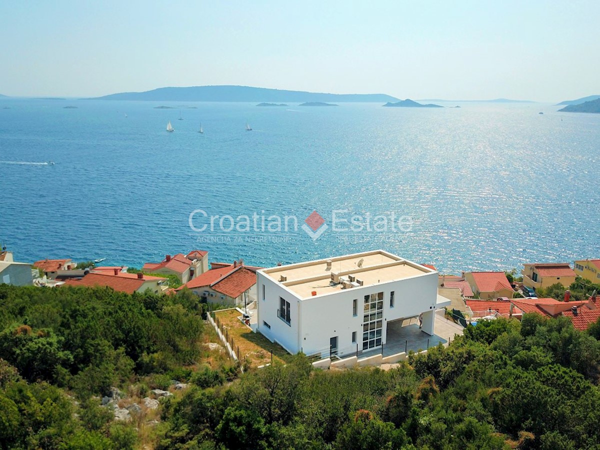 Isola di Ciovo - Lussuosa villa con piscina riscaldata, Vista panoramica sul mare