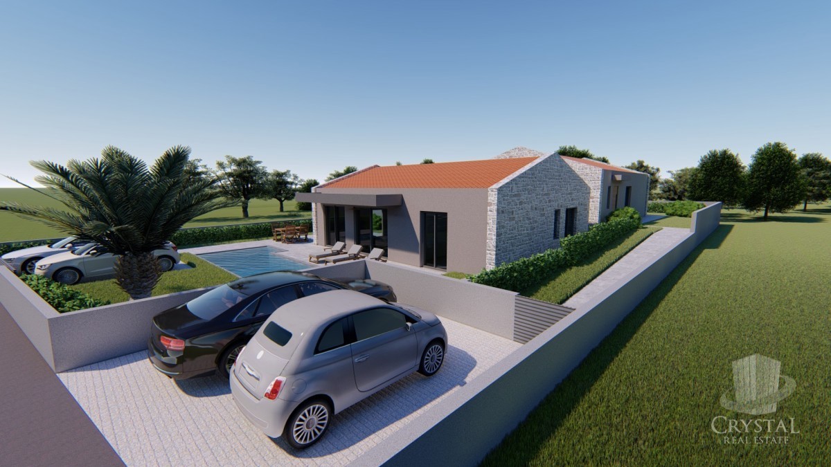 Vicino a Vižinada, nuova costruzione! Casa a piano terra con piscina