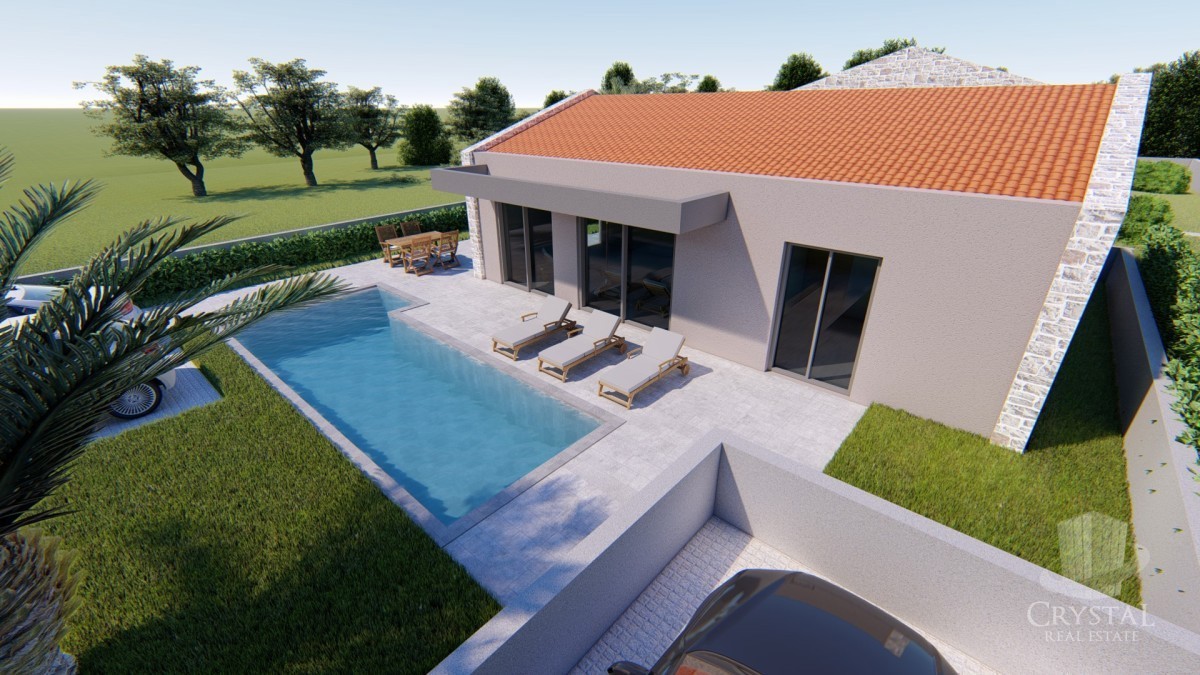 Vicino a Vižinada, nuova costruzione! Casa a piano terra con piscina