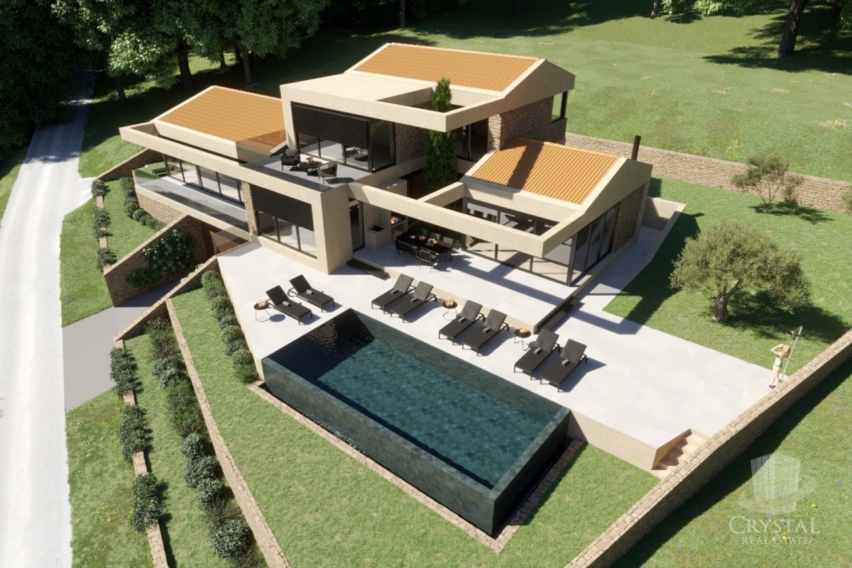 In vendita – Villa moderna con piscina e permesso di costruzione definitivo