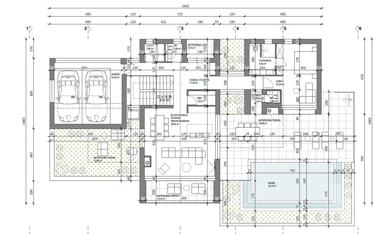In vendita – Villa moderna con piscina e permesso di costruzione definitivo