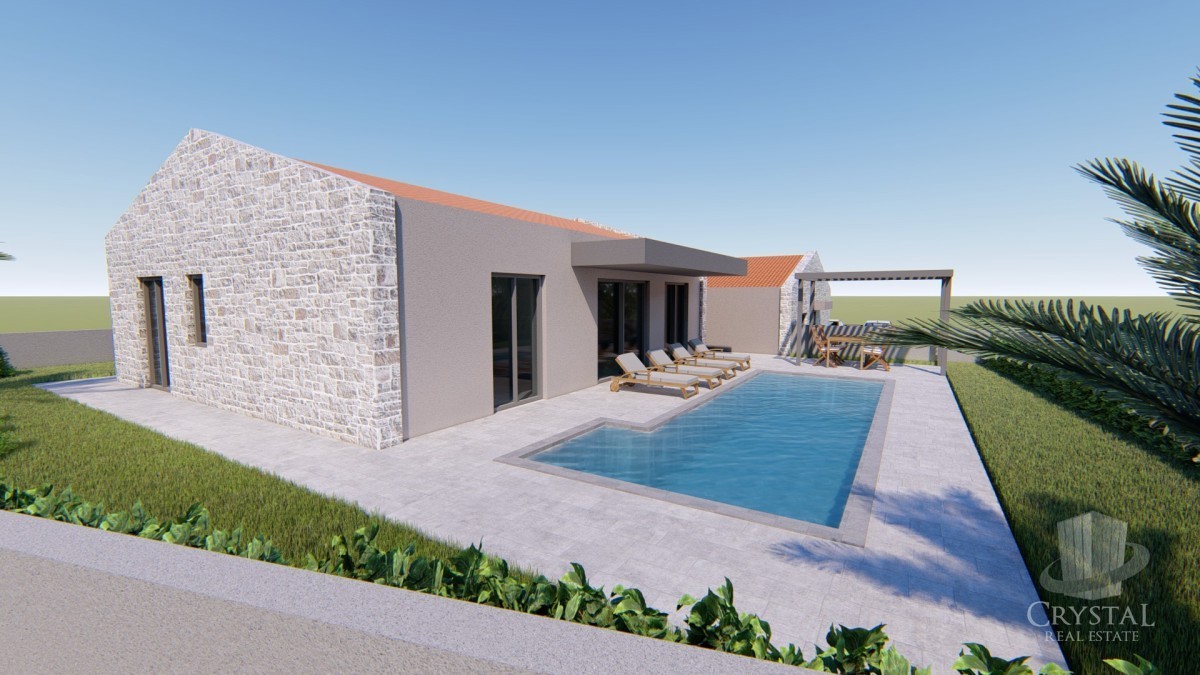 Zona di Vižinada, nuova costruzione! Casa a piano terra con piscina