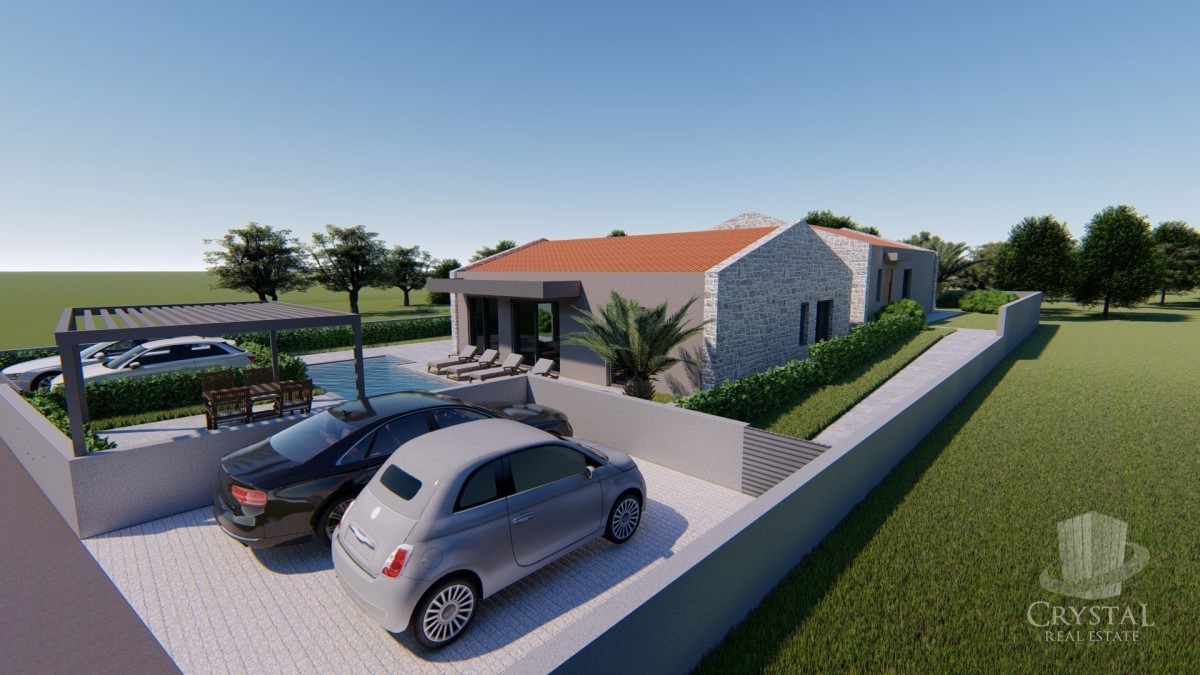 Zona di Vižinada, nuova costruzione! Casa a piano terra con piscina