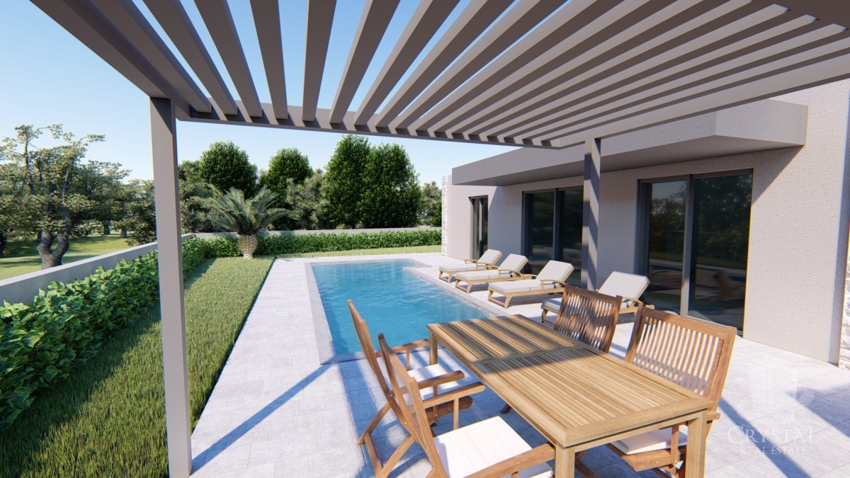 Zona di Vižinada, nuova costruzione! Casa a piano terra con piscina