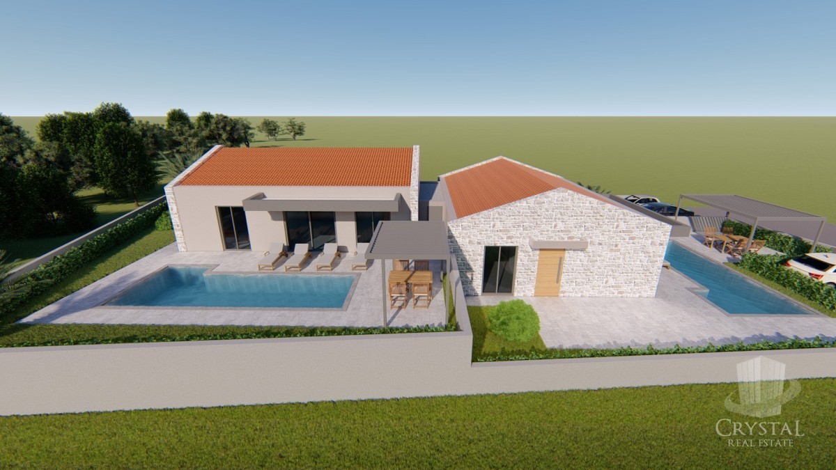 Zona di Vižinada, nuova costruzione! Casa a piano terra con piscina