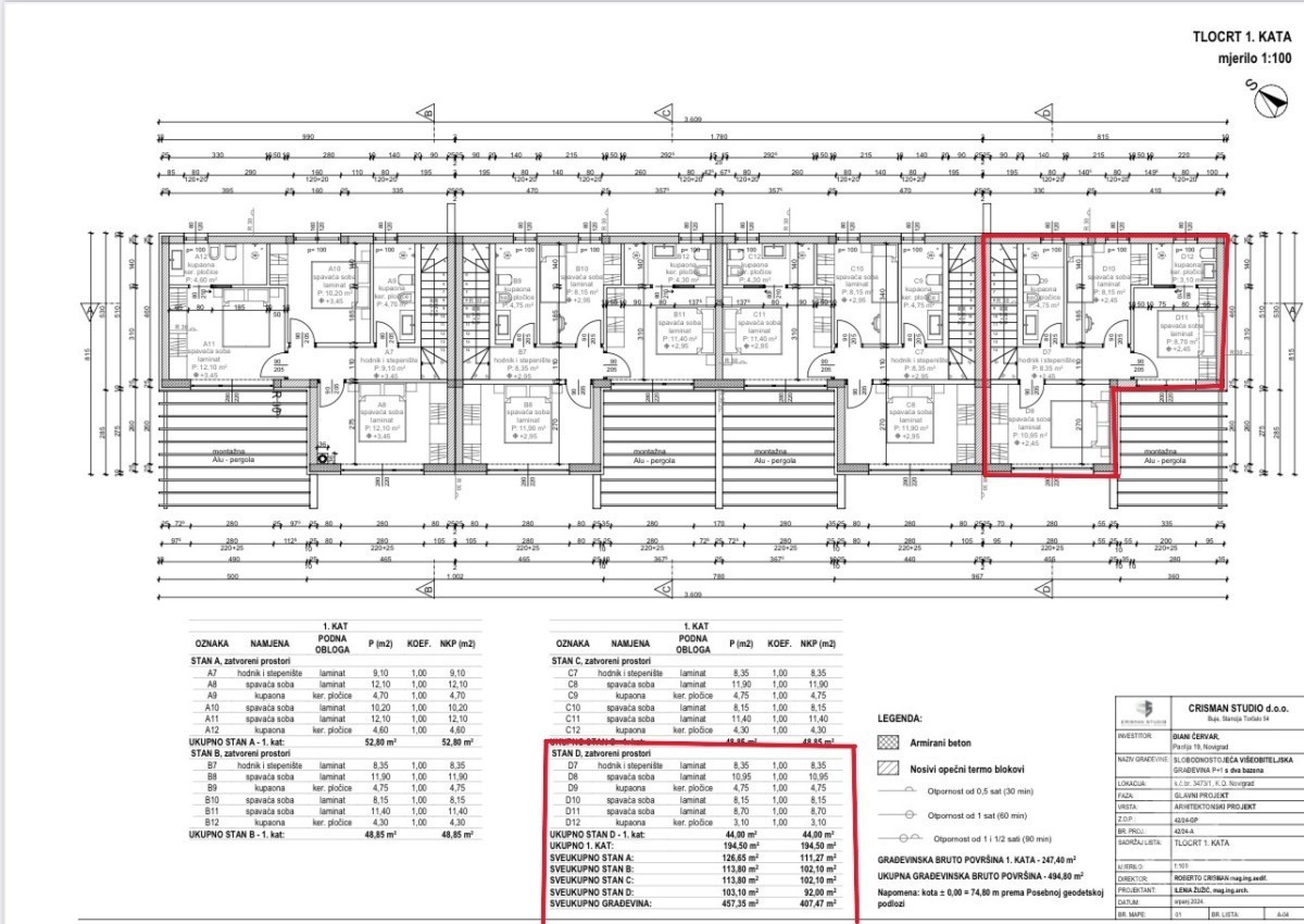 Moderna casa a schiera con piscina