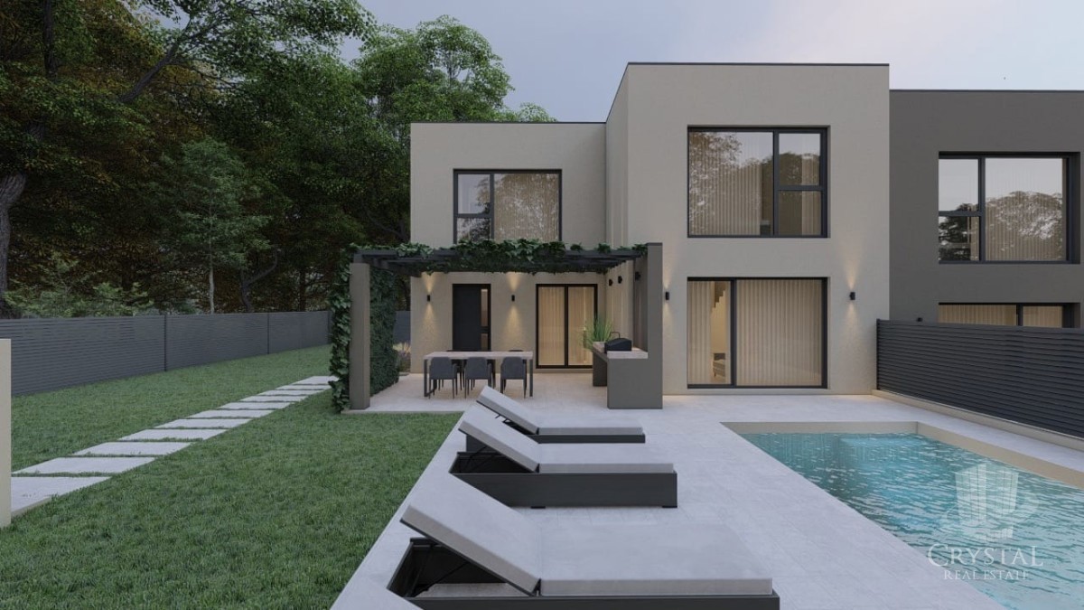 Moderna casa a schiera con piscina