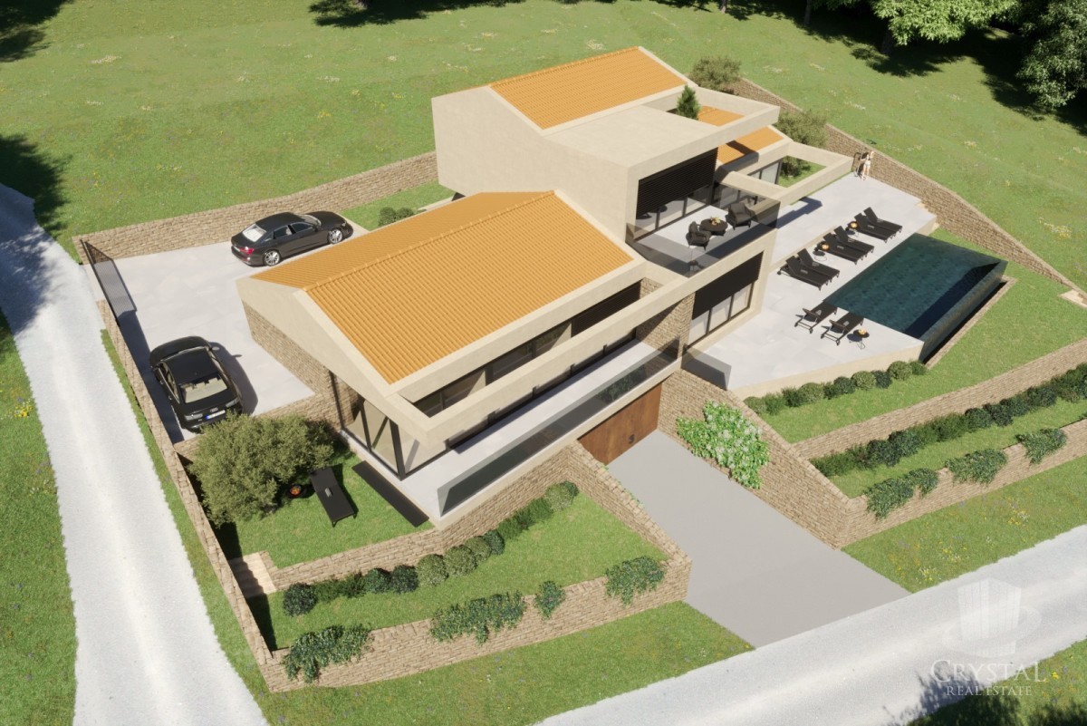 In vendita – Villa moderna con piscina e permesso di costruzione