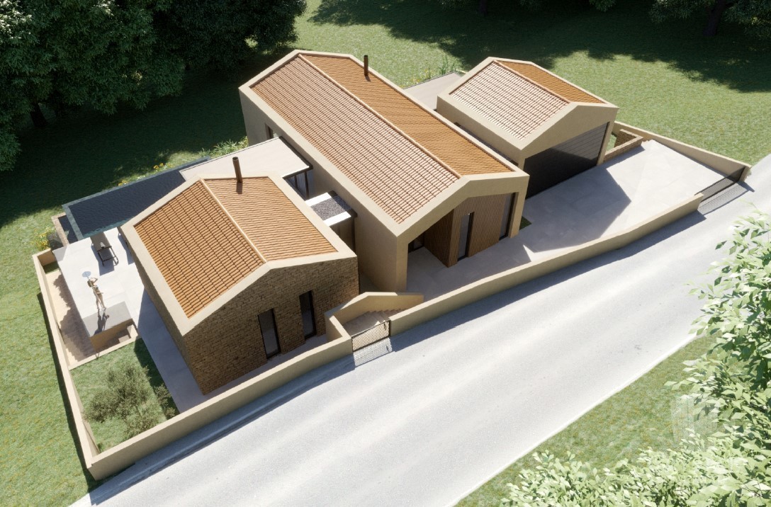 In vendita – Villa moderna con piscina e permesso di costruzione