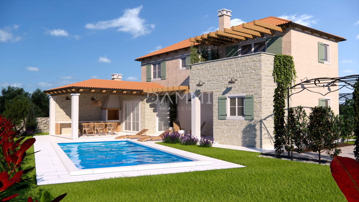 ISTRA, ŽMINJ - Casa mediterranea con piscina in costruzione