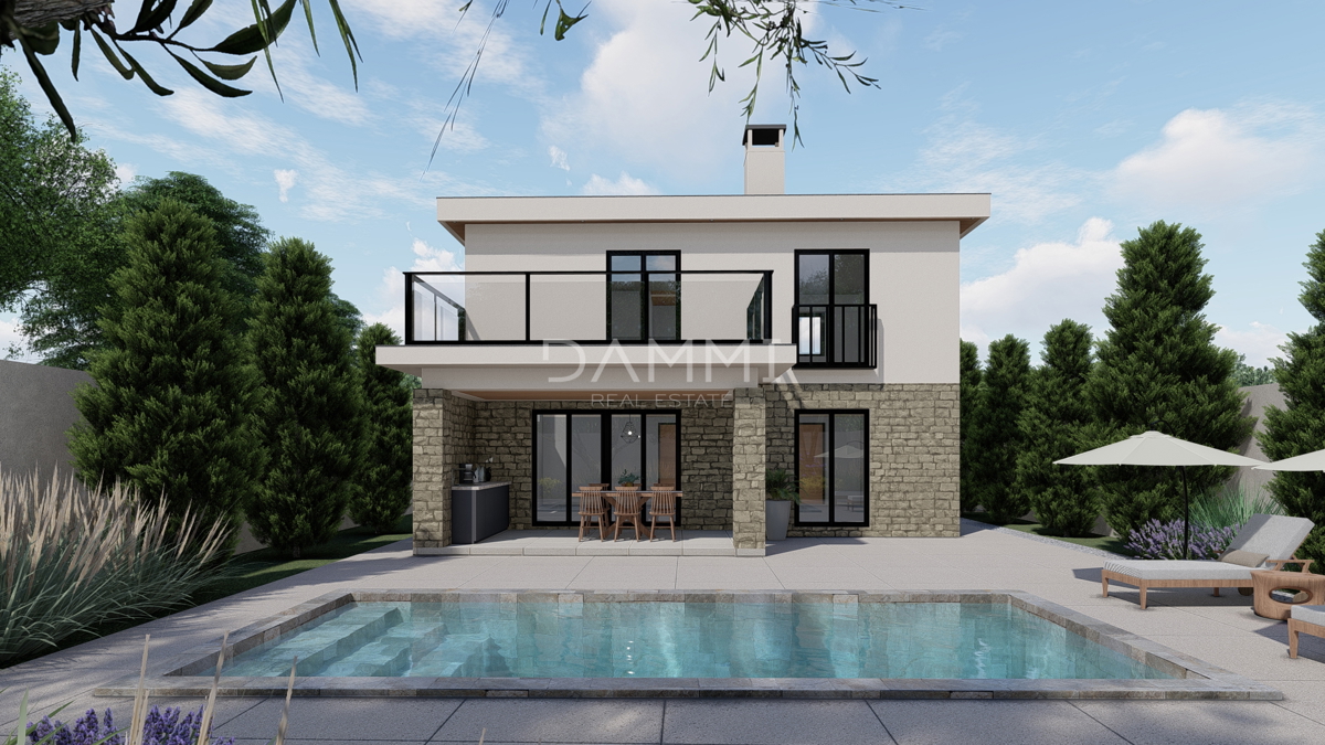 ISTRA, ŽMINJ - Casa moderna con piscina in ottima posizione