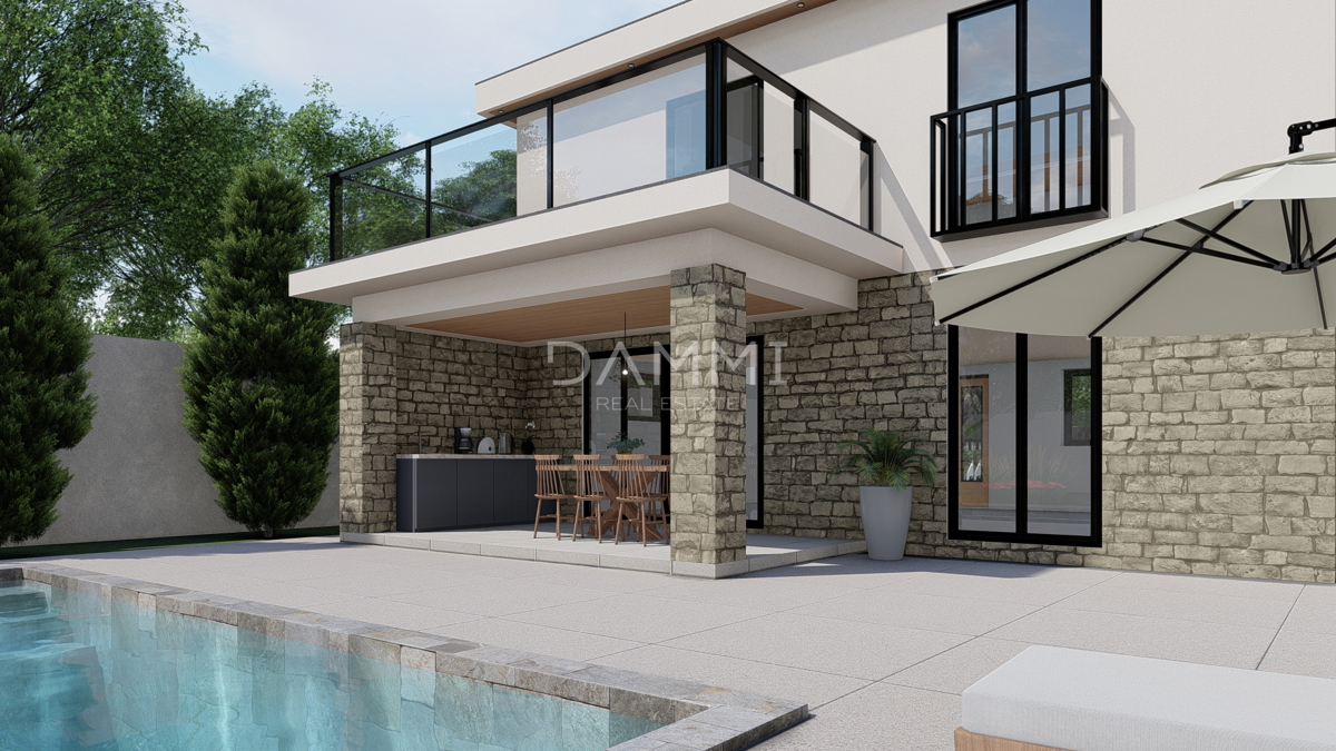 ISTRA, ŽMINJ - Casa moderna con piscina in ottima posizione