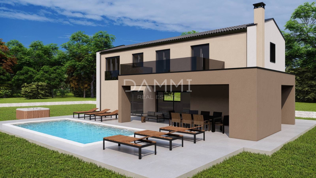 ISTRIA, TINJAN - Casa con piscina in posizione appartata e splendida vista