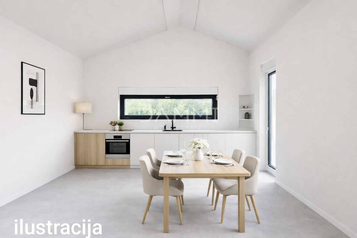 Istra, Ližnjan - casa con piscina in fase di grezzo