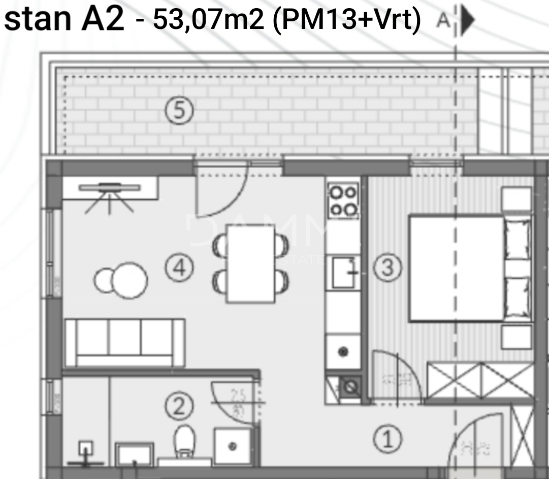 Istra, Pula - appartamento con una camera, nuova costruzione, piano terra con giardino