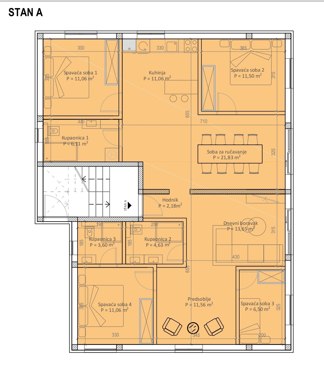 Istra, Valbandon - appartamento quadrilocale in nuova costruzione