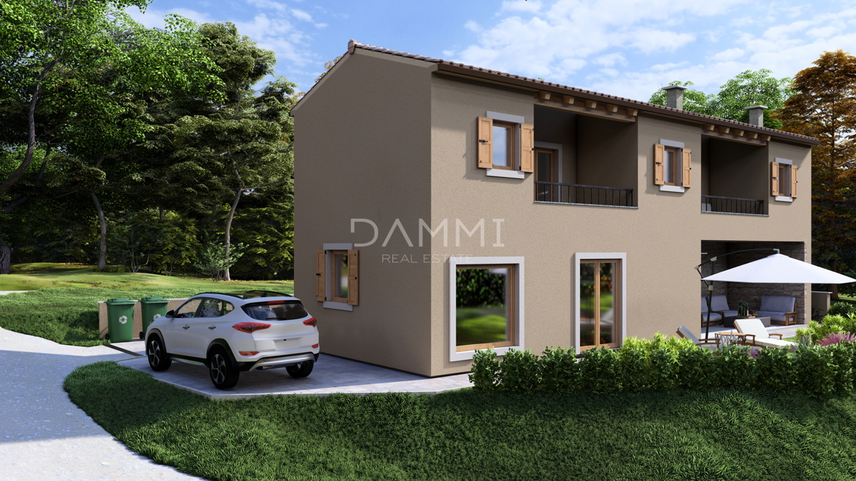 ISTRA, BUJE - Casa allo stato grezzo con vista panoramica, nuova costruzione