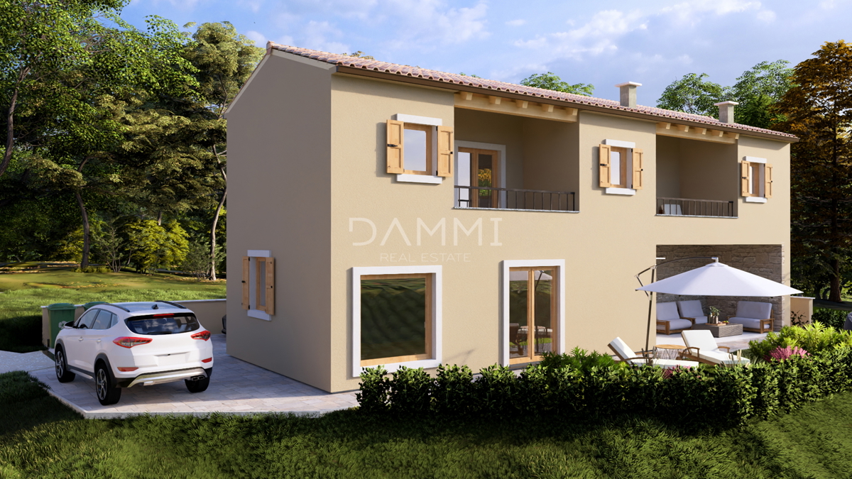 ISTRA, BUJE - Casa allo stato grezzo con vista panoramica, nuova costruzione