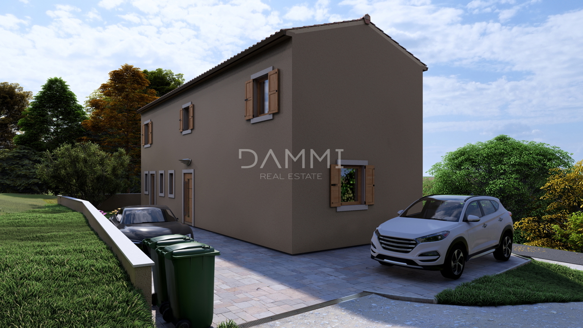 ISTRA, BUJE - Casa allo stato grezzo con vista panoramica, nuova costruzione