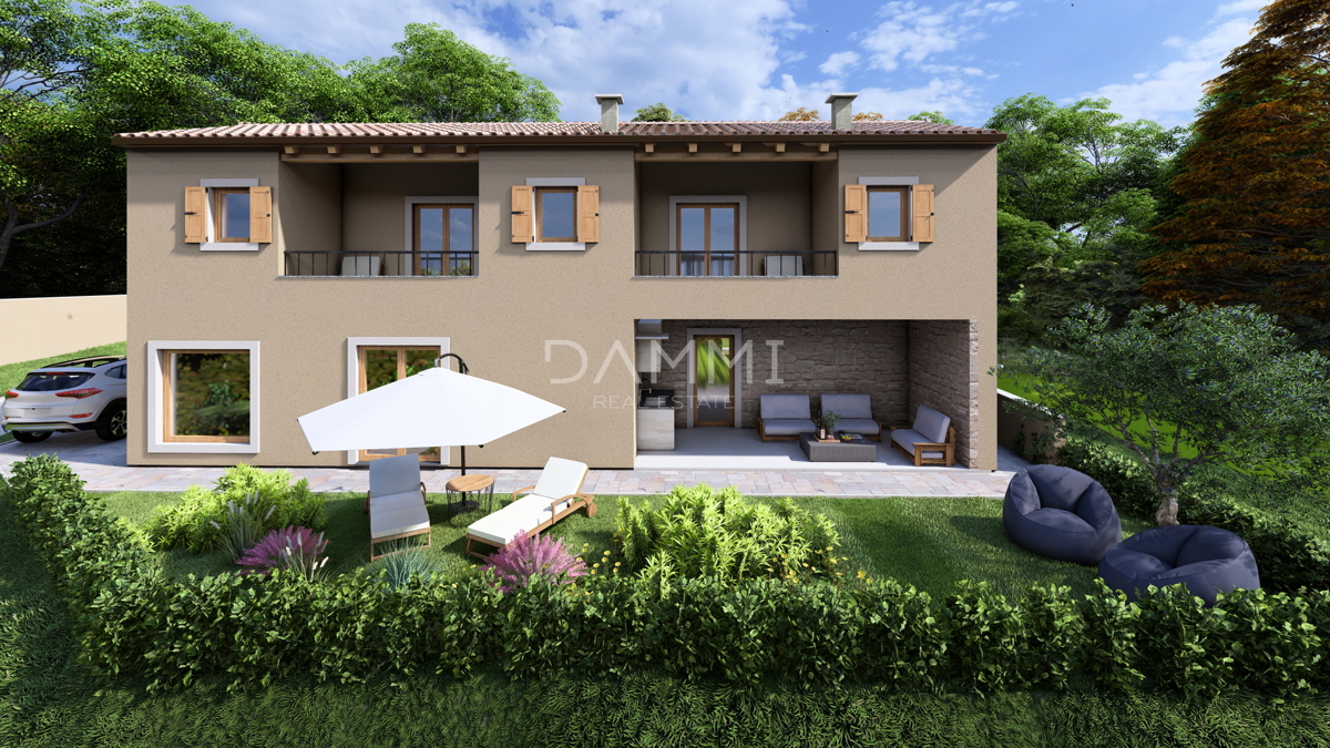 ISTRA, BUJE - Casa allo stato grezzo con vista panoramica, nuova costruzione