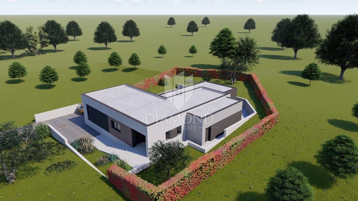 Albona, dintorni, terreno con permesso di costruzione