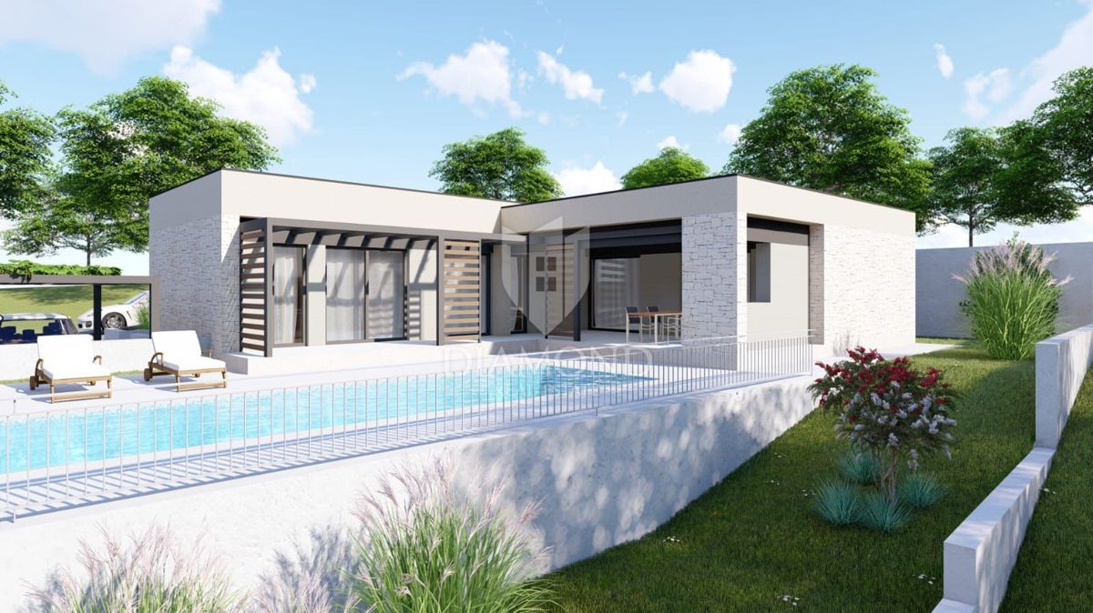 Albona, dintorni, terreno con permesso di costruzione