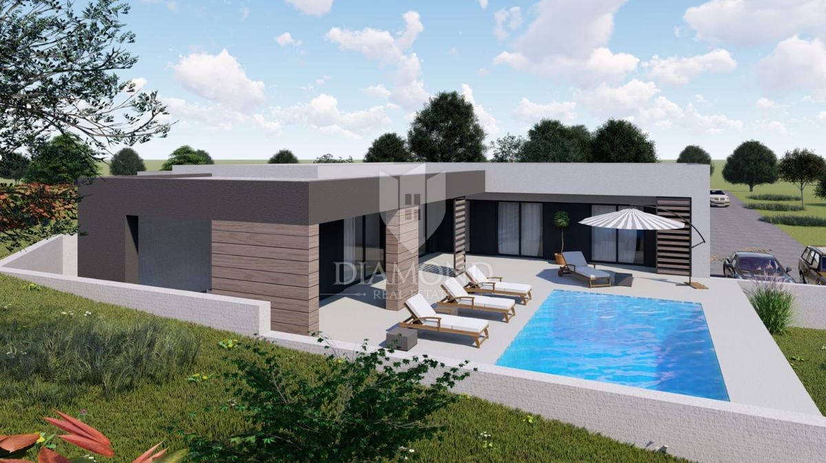 Albona, dintorni, terreno con permesso di costruzione