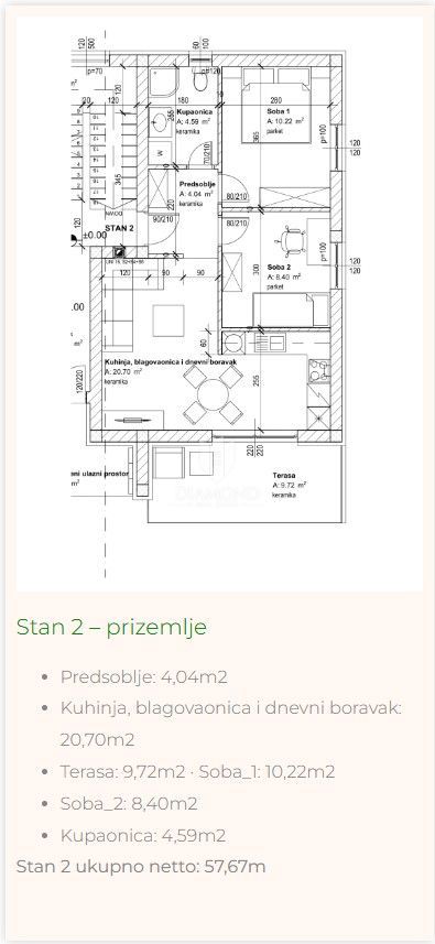 Appartamento Sroki, Viškovo, 58m2