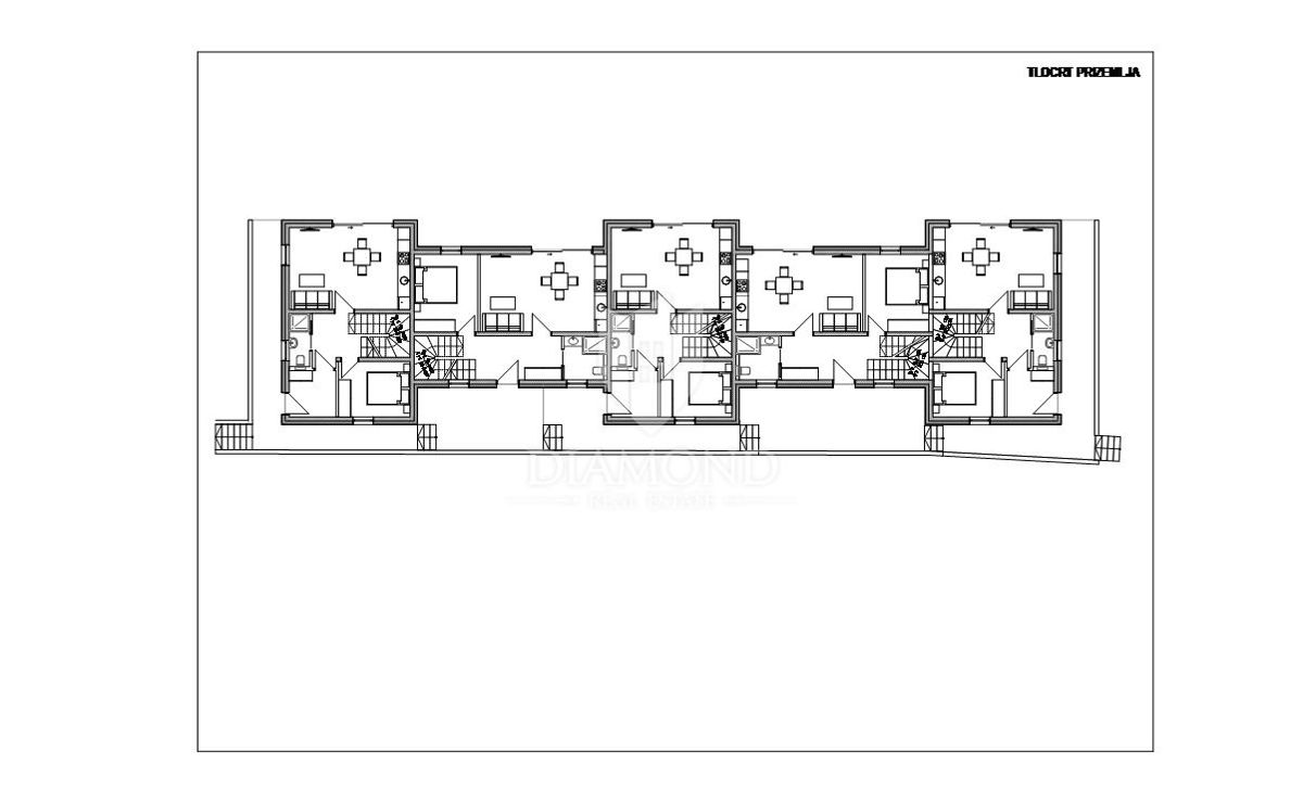 Parenzo, dintorni, terreno con permesso di costruire 5 case in fila