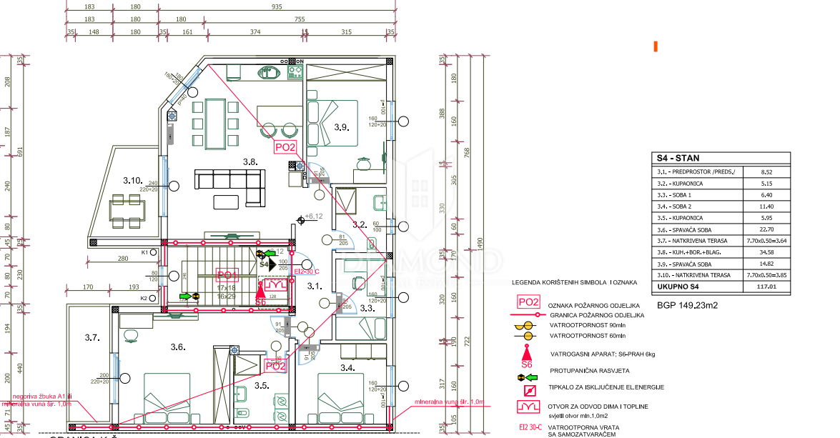  Spazioso appartamento con 4 camere da letto e due terrazze in un nuovo edificio, Valdebek!