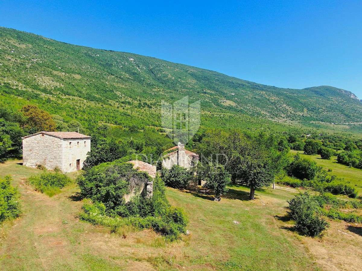 Albona, dintorni, bella proprietà con tre edifici da ristrutturare