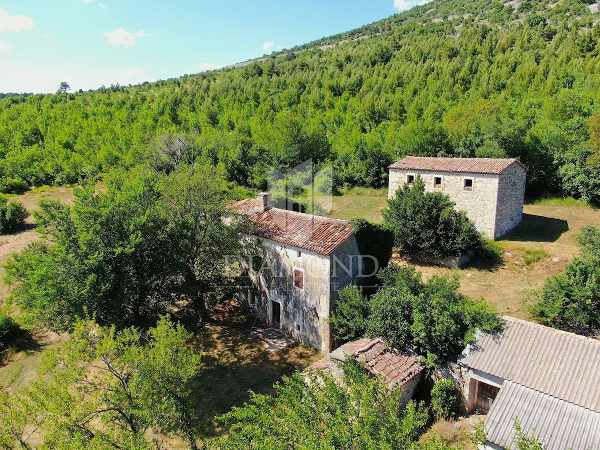 Albona, dintorni, bella proprietà con tre edifici da ristrutturare