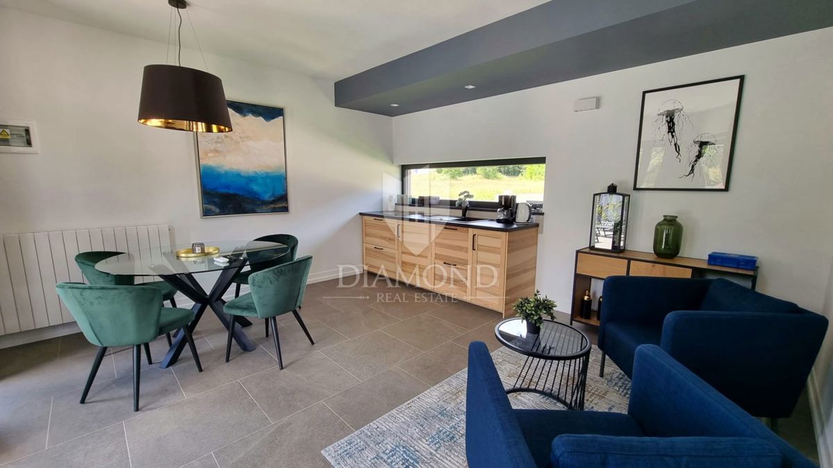 Labin, una bella casa a un piano con piscina