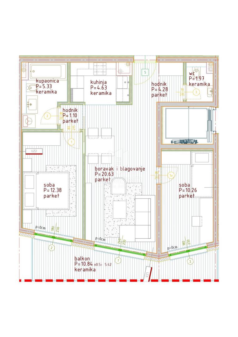 Parenzo, appartamento trilocale al piano terra vicino al centro citta!