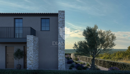 Sv. Lovreč dintorni – moderna villa in costruzione con vista sul Canale di Leme