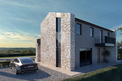 Sv. Lovreč dintorni – moderna villa in costruzione con vista sul Canale di Leme