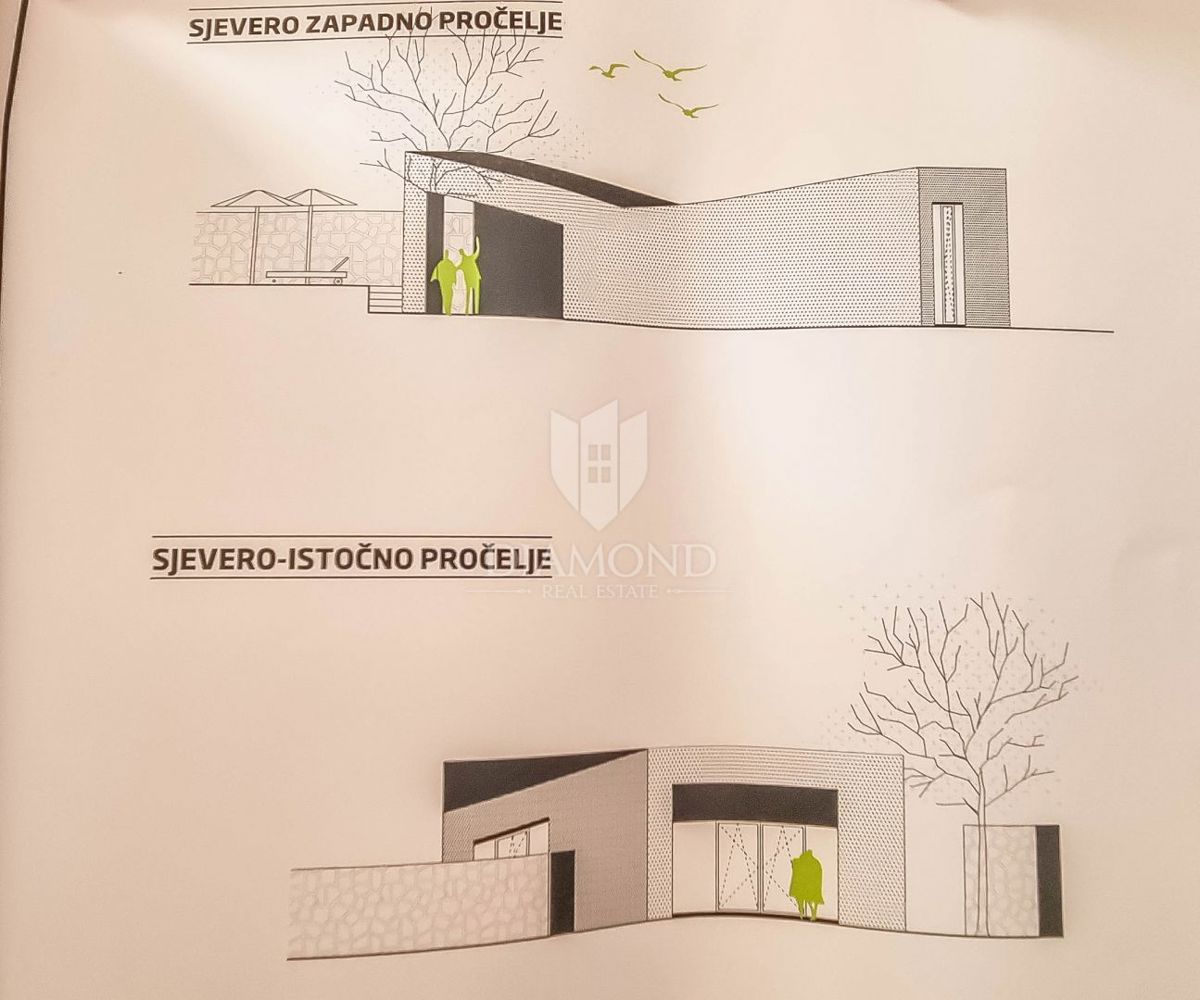 Rovigno, dintorni, terreno con progetto - OCCASIONE!!!