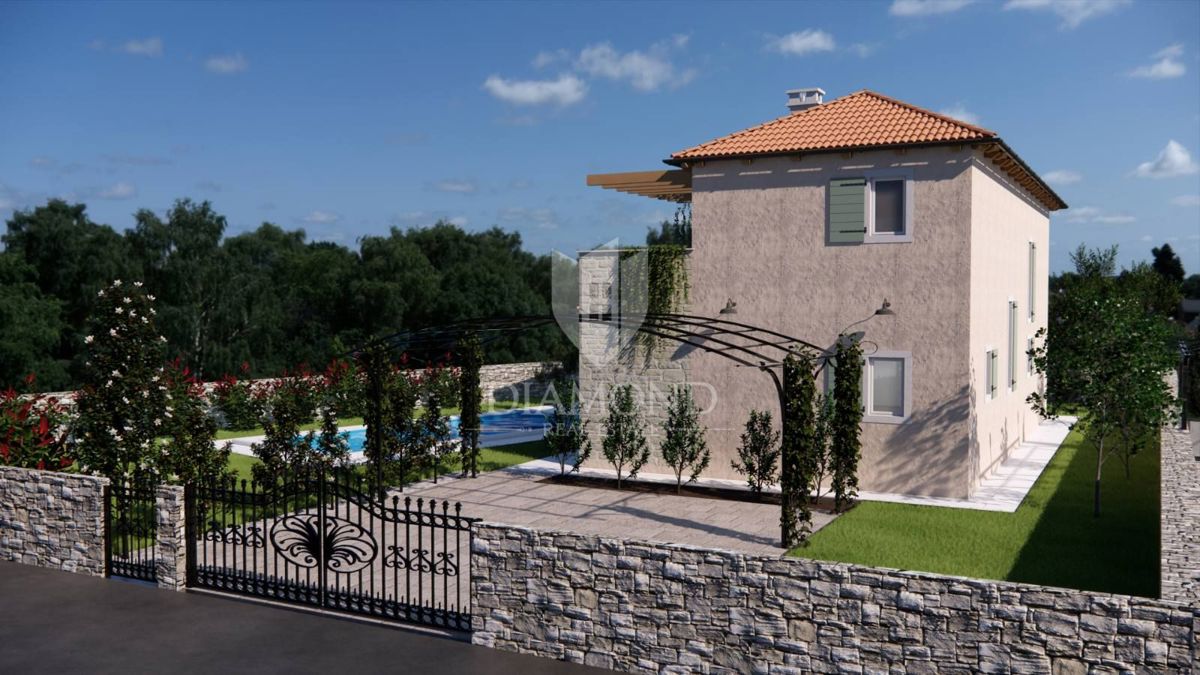 Žminj, dintorni, nuova casa con piscina in un idillio rurale