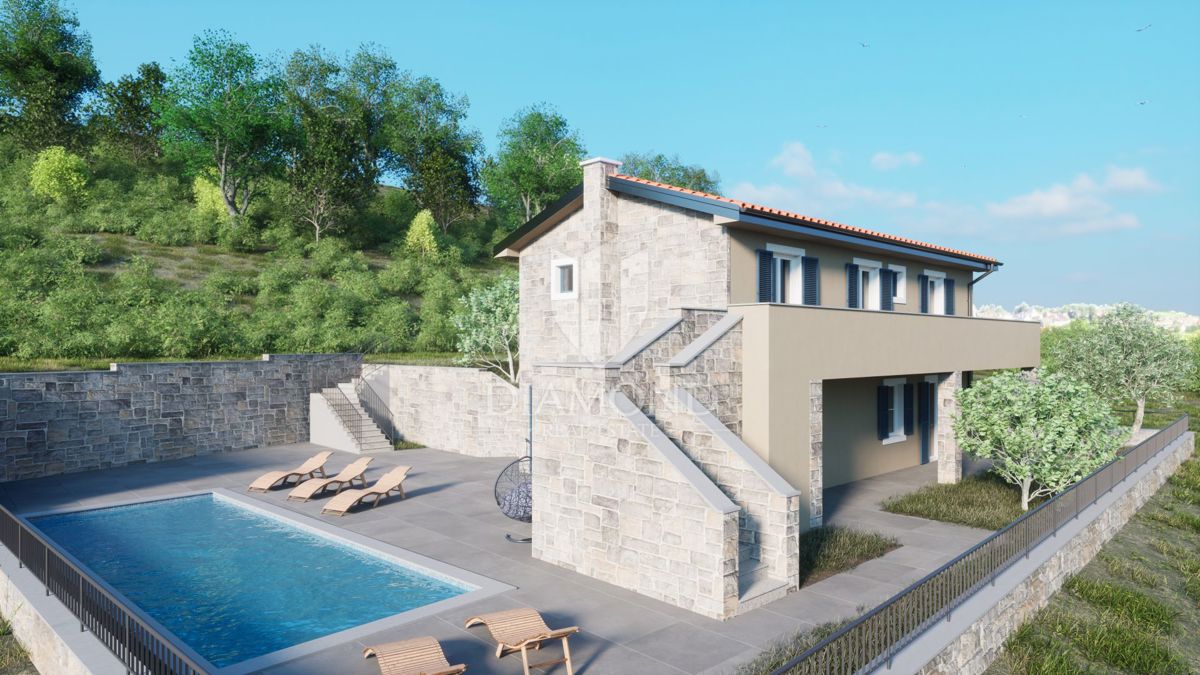 Momiano, nuova costruzione, villa con piscina!