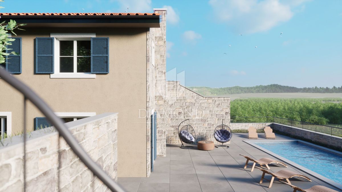 Momiano, nuova costruzione, villa con piscina!